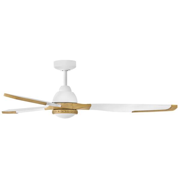 HINKLEY - Aileron 60.0 in. Indoor/Outdoor Integrated LED Matte White Ceiling Fan with Remote Control