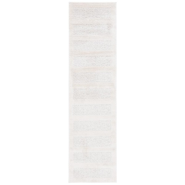 SAFAVIEH Melody Ivory/Grey 2 ft. x 8 ft. Striped Runner Rug