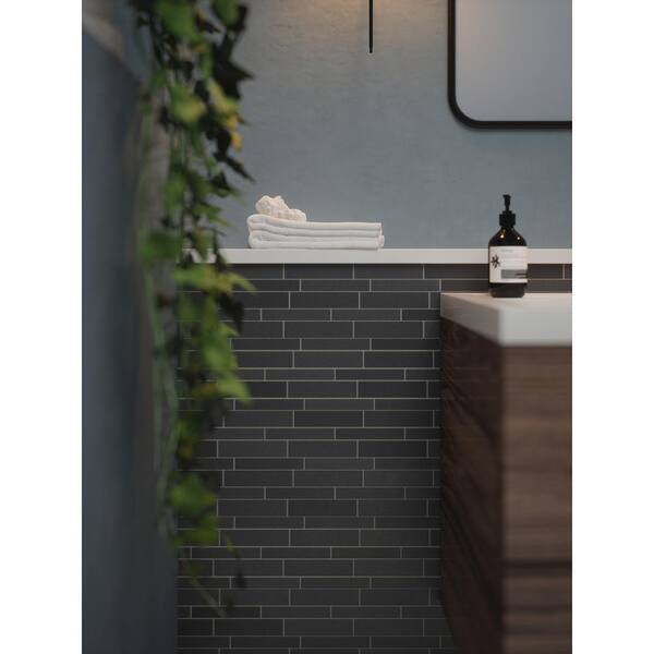 Jeffrey Court Tarmac Gray 10 in. x 12.in. Interlocking Honed