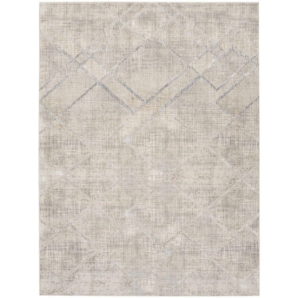 Iliana Grey 9 ft. x 12 ft. Diamond Contemporary Area Rug