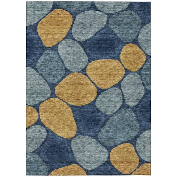 Chantille Machine Washable Indoor/Outdoor Abstract ACN3007 Navy 9 ft. x 12 ft. Area Rug