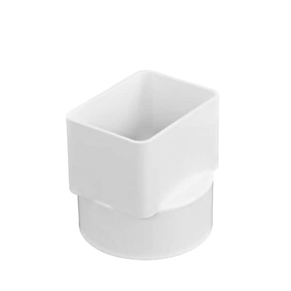 NDS PVC Downspout Adapter, 2X3 in. Downspout X 3 in. DWV/SCH40 Hub