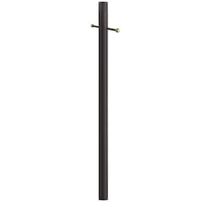 7 ft. Bronze Outdoor Direct Burial Aluminum Lamp Post with Cross Arm fits Most Standard 3 in. Post Top Fixtures