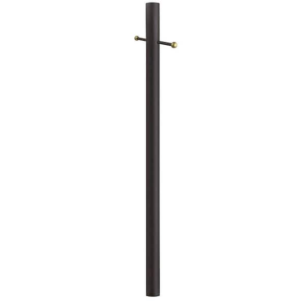 SOLUS 7 ft. Bronze Outdoor Direct Burial Aluminum Lamp Post with Cross Arm fits Most Standard 3 in. Post Top Fixtures