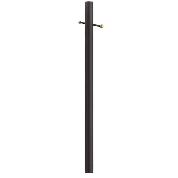 SOLUS 8 ft. Bronze Outdoor Direct Burial Aluminum Lamp Post with Cross Arm fits Most Standard 3 in. Post Top Fixtures