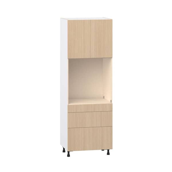 J COLLECTION Timberline 30 in. W x 24.5 in. D x 89.5 in. H Assembled Shaker Single Oven Kitchen Cabinet in Mojavi Oak with 3 Drawers