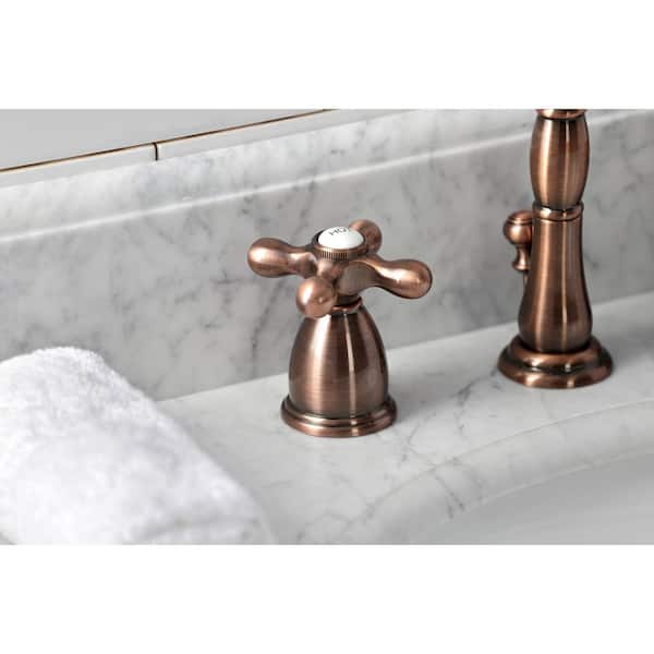 Heritage 8 in. Widespread 2-Handle Bathroom Faucet in Antique Copper