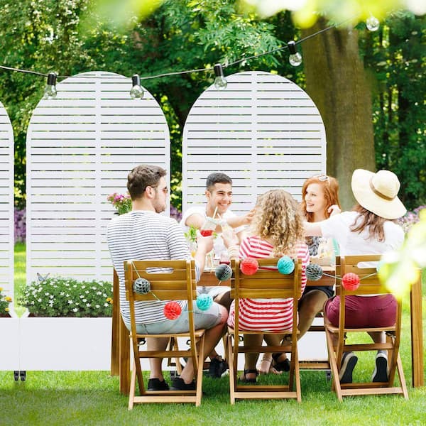 PexFix 72 in. H x 35 in. W Arch White Outdoor Metal Privacy Screen