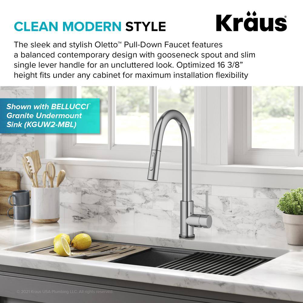 Chrome Touch-Control Single-Handle Pull-Down Kitchen Faucet
