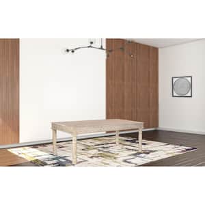 Charlie Contemporary White Solid Wood 84 in. 4-leg Dining Table Seats 8