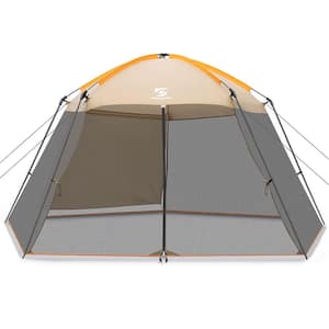 13.5 ft. x 13 ft. Khaki Mosquito Tent UPF50+ Tent with Side Wall, Ground Pegs and Stability Poles, Sun Shelter