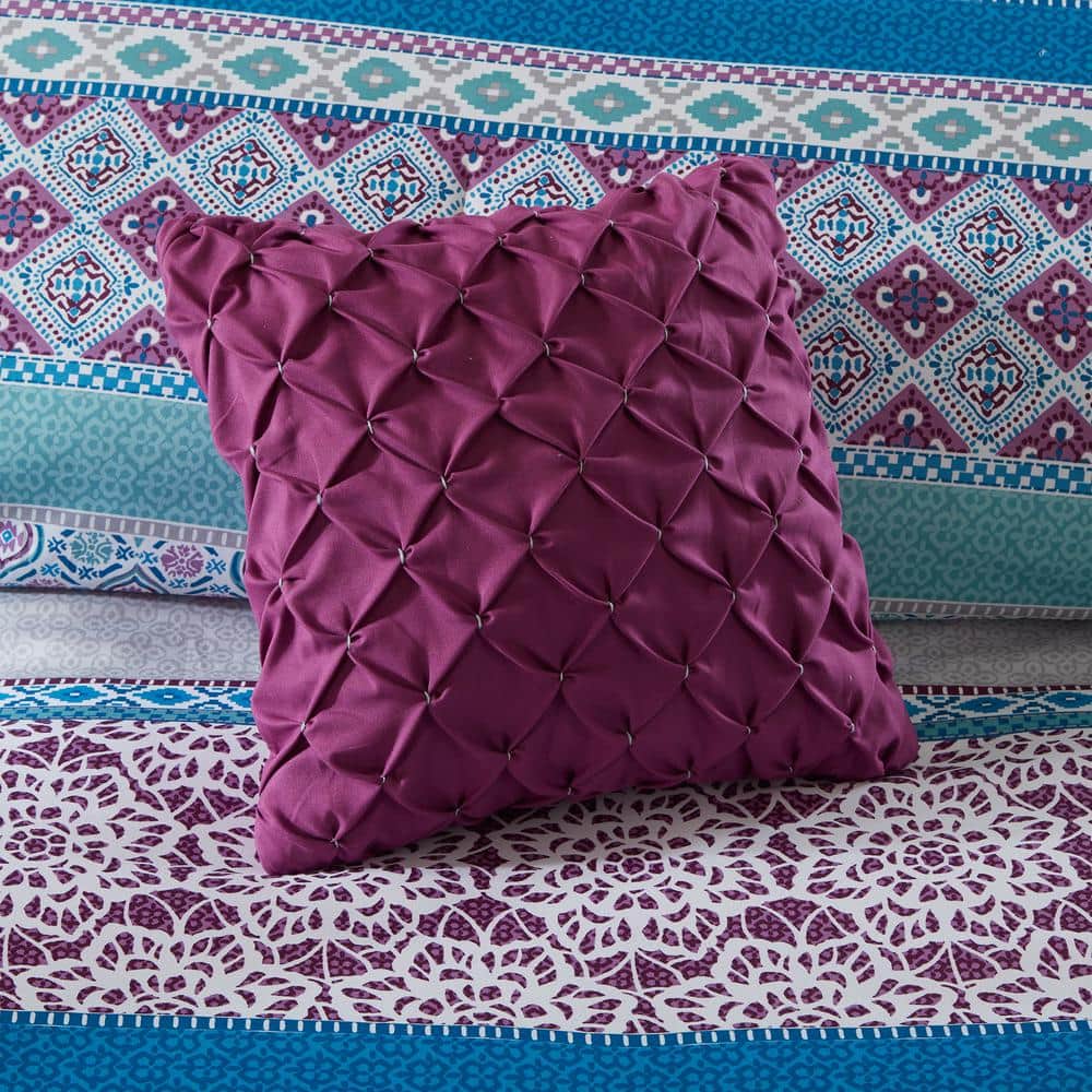 Purple Boho Reversible Microfiber Twin Comforter Set