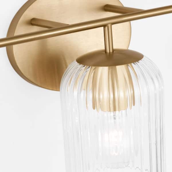 Generation Lighting - Eisele 24 in. W x 8.375 in. H 3-Light Satin Brass Dimmable Bathroom Vanity Light with No Bulbs Included