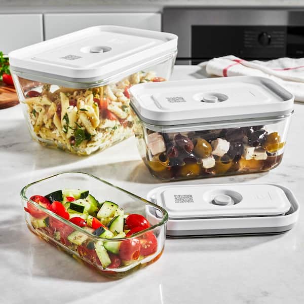 Fresh & Save 3 piece food storage containers Vacuum Box Assorted set of Glass Container Set