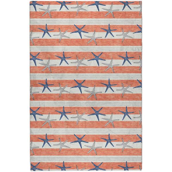 Dream Shag Premium Machine Washable Abstract ADS191 Coral 9 ft. x 12 ft. Area Rug