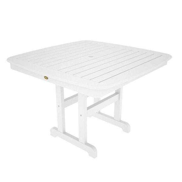 Trex Outdoor Furniture Yacht Club 44 in. Classic White Patio Dining Table