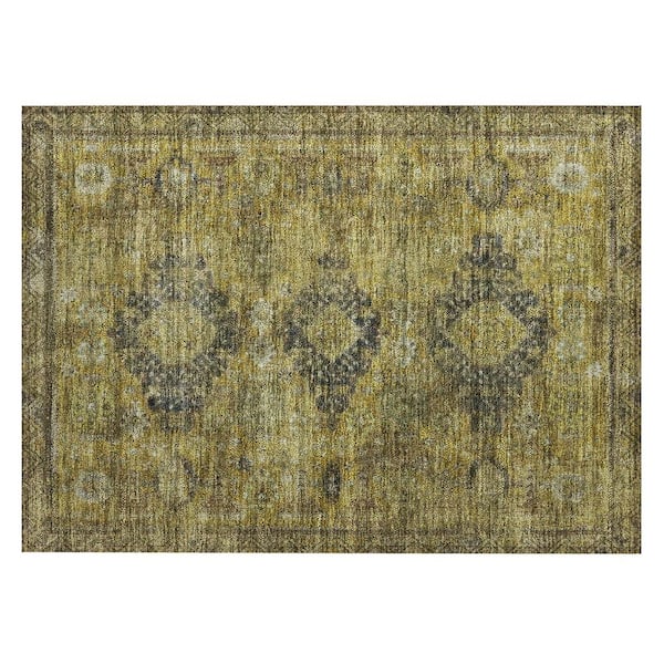 Chantille Machine Washable Indoor/Outdoor Abstract ACN2808 Gold 2 ft. x 3 ft. Accent Rug