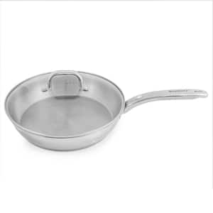 Belly Shape 10.5 in. 18/10 Stainless Steel Skillet Glass Lid 2.5 Qt.