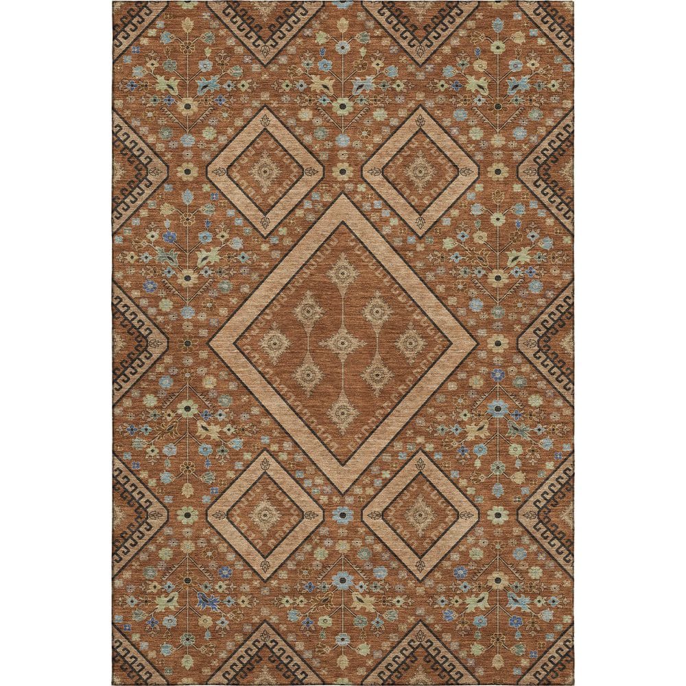 Mayfield Premium Machine Washable Abstract AMF2459 Paprika 5 ft. x 7 ft. 6 in. Area Rug price history on PriceWatchPro