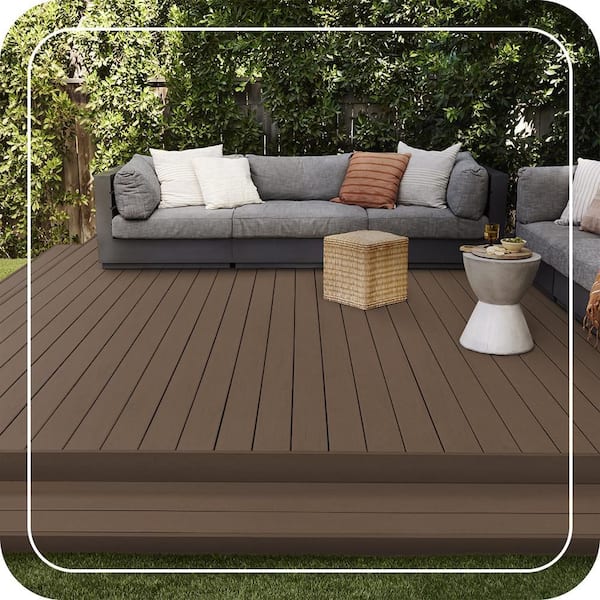 tobacco deck stain BEHR DECKplus 1 gal. #N230-7 Rustic Tobacco Solid Color Waterproofing  Exterior Wood Stain 21301