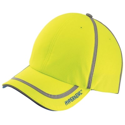 HiViz Lime Evaporative Cooling Baseball Cap with Hi-Visibility Tape
