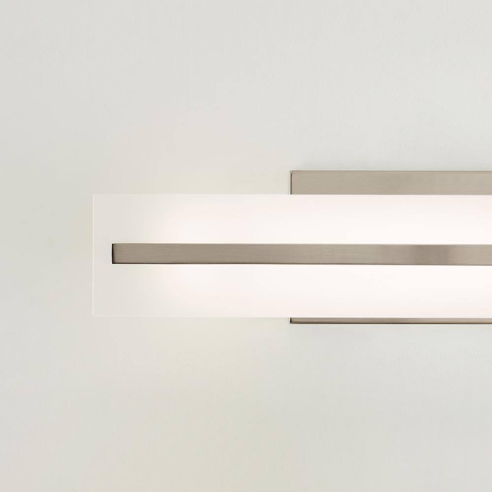 Brushed Nickel Two-Light Satin Etched Glass Vanity Light