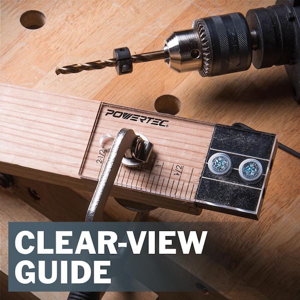 1/4 in. Dowel Drilling Jig W/ Alignment Marker, Cobalt Drill Bit, Split Ring Stop Collar and 1/4 in. Silver Shelf Pins