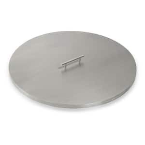 25 in. Round Stainless Steel Cover for Drop-In Fire Pit Pan