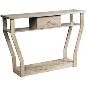 Modern 47 in. Gray Wash Standard Specialty Wood Console Table with Drawer