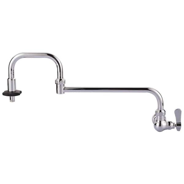 ARCORA Single-Handle Wall Mounted Folding Commercial Standard Kitchen Faucet with Insulated Switch in Polished Chrome