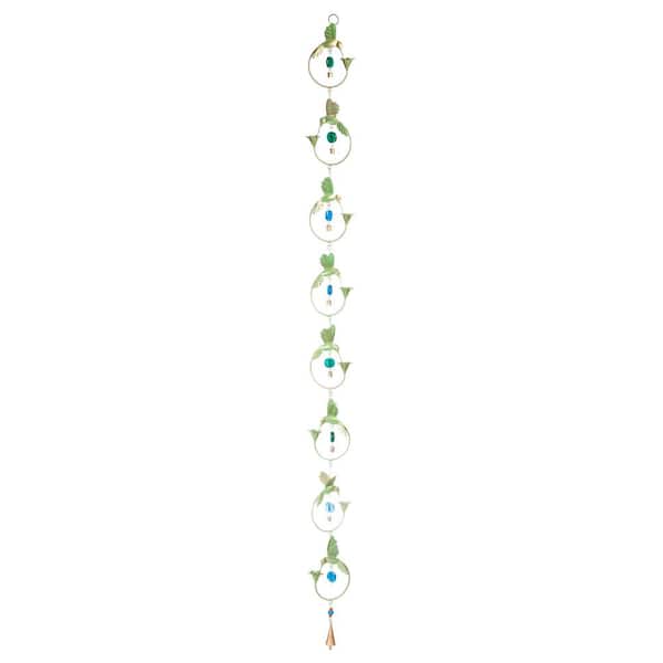 Evergreen 70 in. Hummingbird Circles with Bead Accents Rain Chain