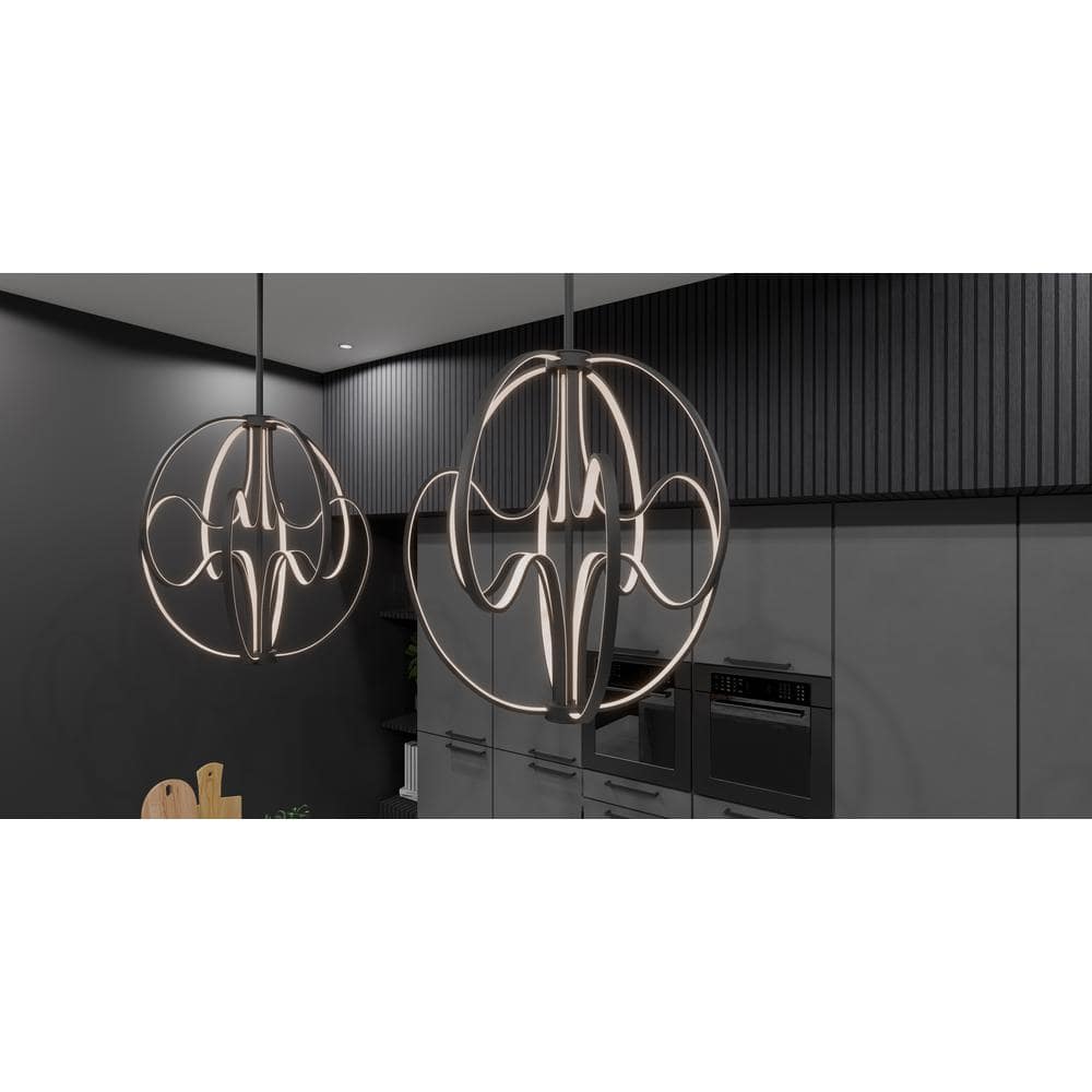 Clairon Matte Black LED Globe Pendant Light