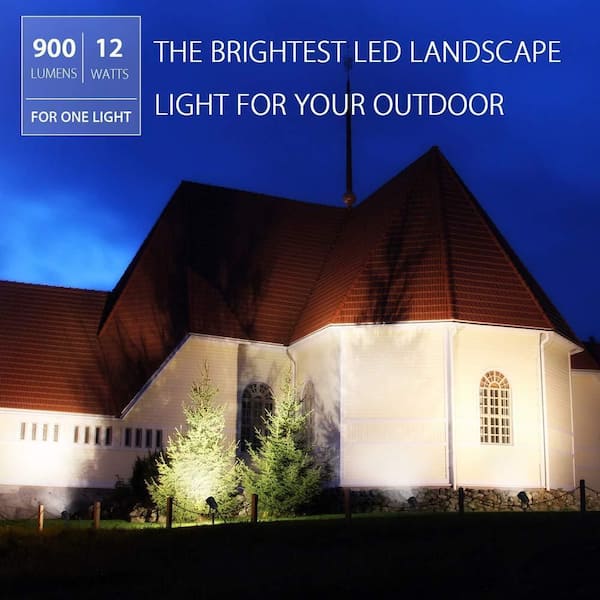 120V Plug in Outdoor Waterproof 12W COB LED Spotlight with Spiked