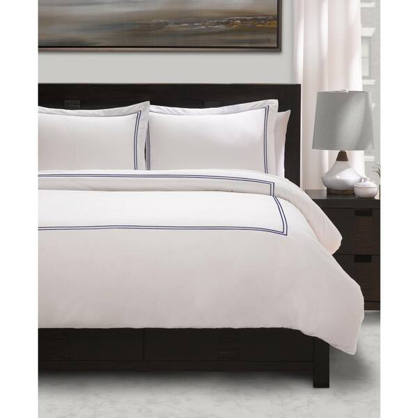 New in Box ELLA JAYNE HOME Satin Stitched Percale Duvet Set, Full hot / Queen Size