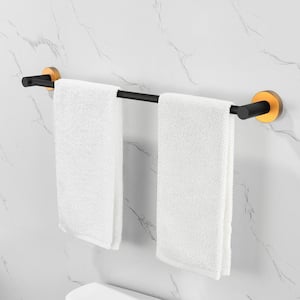 6-Pieces Black Gold Bath Hardware Set Thicken Space Aluminumm Towel Bar Set Wall Mounted