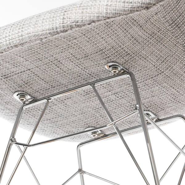 Fabulaxe Mid Century Modern Style Fabric Light Gray Rocking Chair Rar Shell Dining Arm Chair Qi0040 Lgy