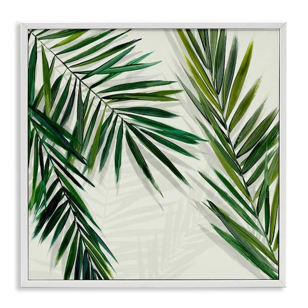Stupell Industries Restful Palms with Shadows by Hannah Dawson White Framed Nature Giclee Art Print 17 in. x 17 in.
