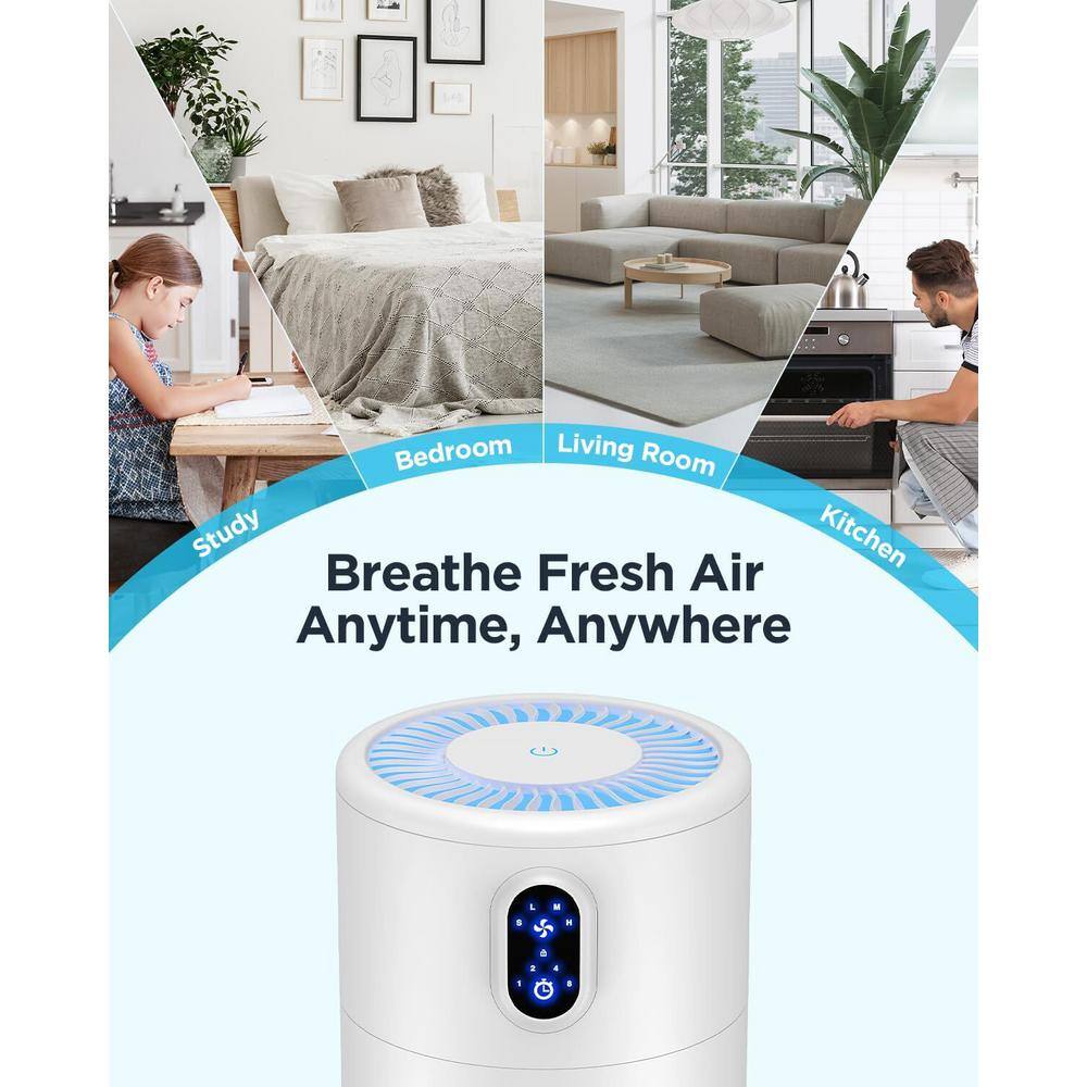 Mooka White Tower Air Purifier with True HEPA Filter