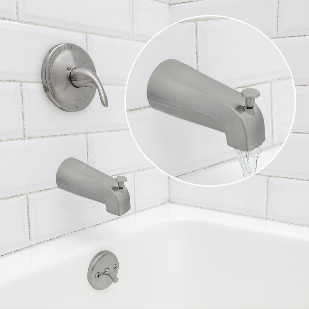Brushed Nickel Universal Tub Spout with Diverter
