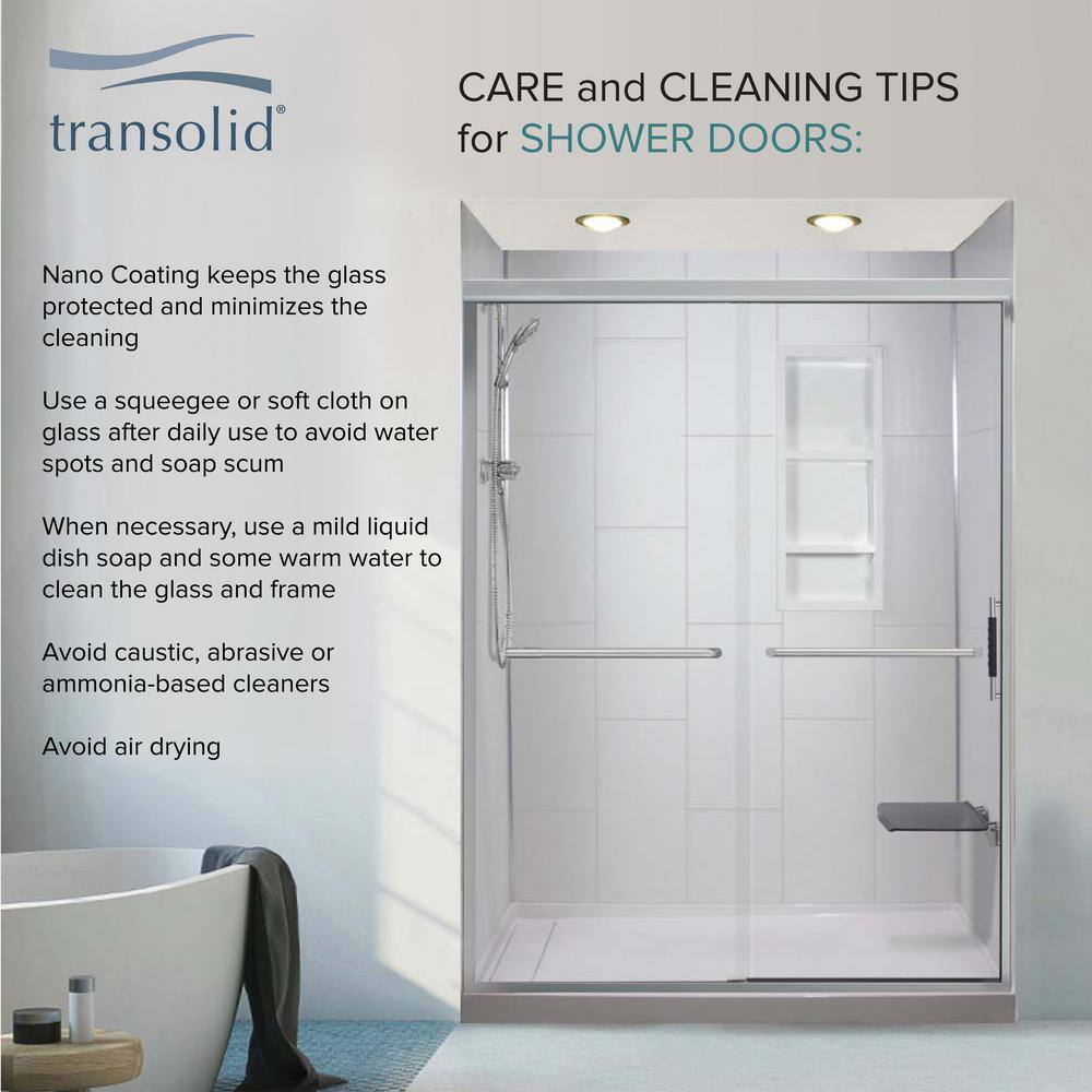 Elizabeth 54" x 76" Frameless Clear Glass Shower Door with Stainless Steel Finish