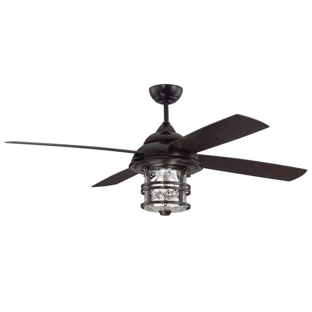 Courtyard 56 in. Heavy-Duty Indoor/Outdoor Dual Mount Oiled Bronze Finish Ceiling Fan, LED Light and Remote/Wall Control -  CRAFTMADE, CYD56OB4