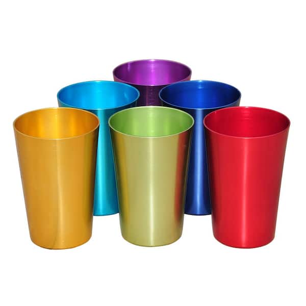 20 oz. Retro Aluminum Tumblers - 6 cups - By Trademark Innovations  (Assorted Colors) 