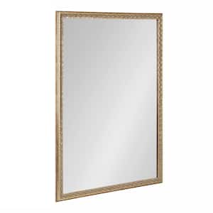 Johann 24.00 in. W x 36.00 in. H Gold Rectangle Traditional Framed Decorative Wall Mirror