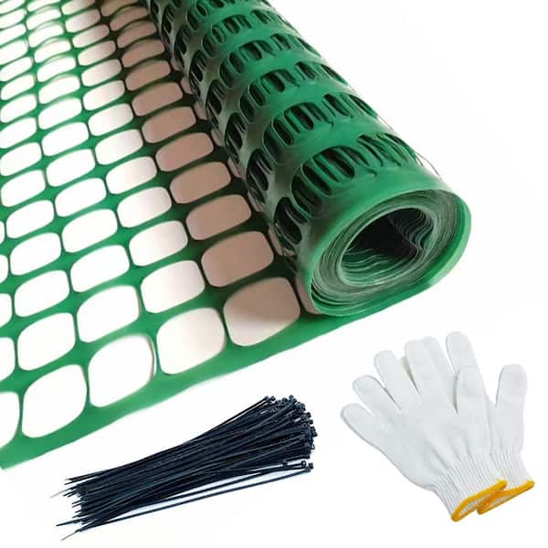 Laybus 4 ft. x 100 ft. 1 Roll Safety Fence Plastic Mesh Fencing Roll Temporary Reusable Netting for Barrier Green