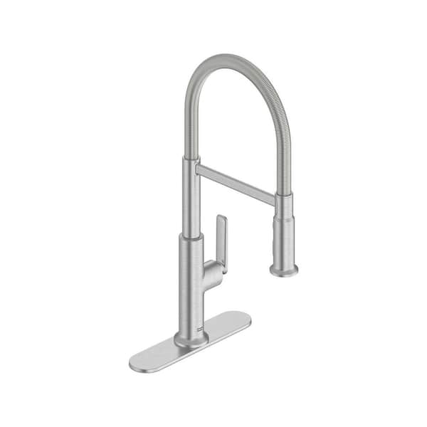 Sonner 20 in. Single Handle Pull Down Sprayer Kitchen Faucet with Advanced Spray, 360 Spout in Stainless Steel