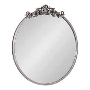 Arendahl 23.75 in. W x 25.25 in. H Oval Metal Silver Framed Traditional Wall Mirror
