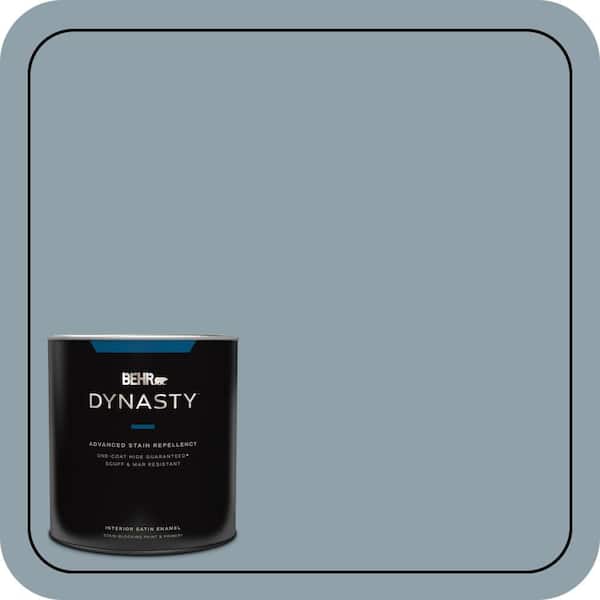 BEHR DYNASTY 1 qt. #N480-4A Dusty Denim Satin Enamel Stain-Blocking Interior Paint and Primer