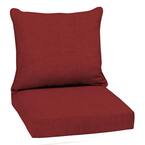 22 in. x 24 in. 2-Piece Deep Seating Outdoor Lounge Chair Cushion in Ruby Red Leala