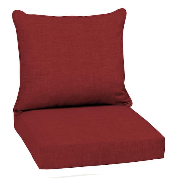 ARDEN SELECTIONS 22 in. x 24 in. 2-Piece Deep Seating Outdoor Lounge Chair Cushion in Ruby Red Leala