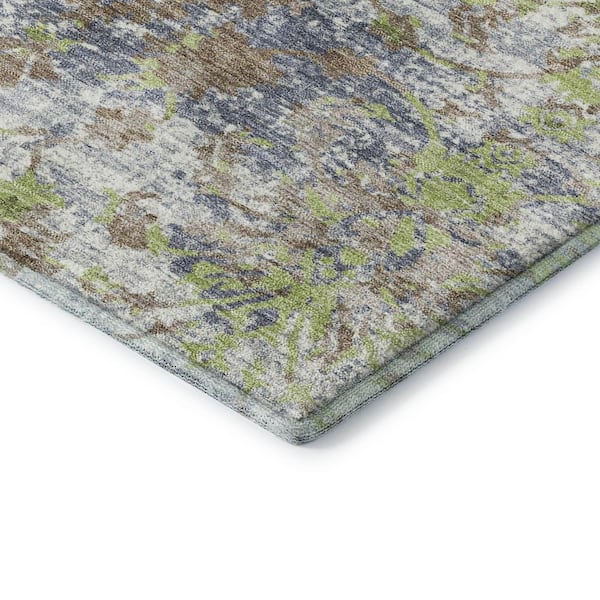 Mayfield Premium Machine Washable Abstract AMF2211 Aloe 10 ft. x 14 ft. Area Rug